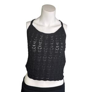 Wilfred Women's Crop Top Large Black Crochet Boho